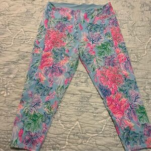 Lilly Pulitzer Athletic Luxlectic Leggings Cropped XXL Celestial Blue Cay